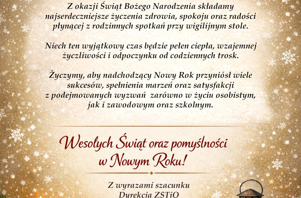 Życzenia świąteczne i noworoczne